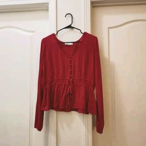 Red Hollister Blouse